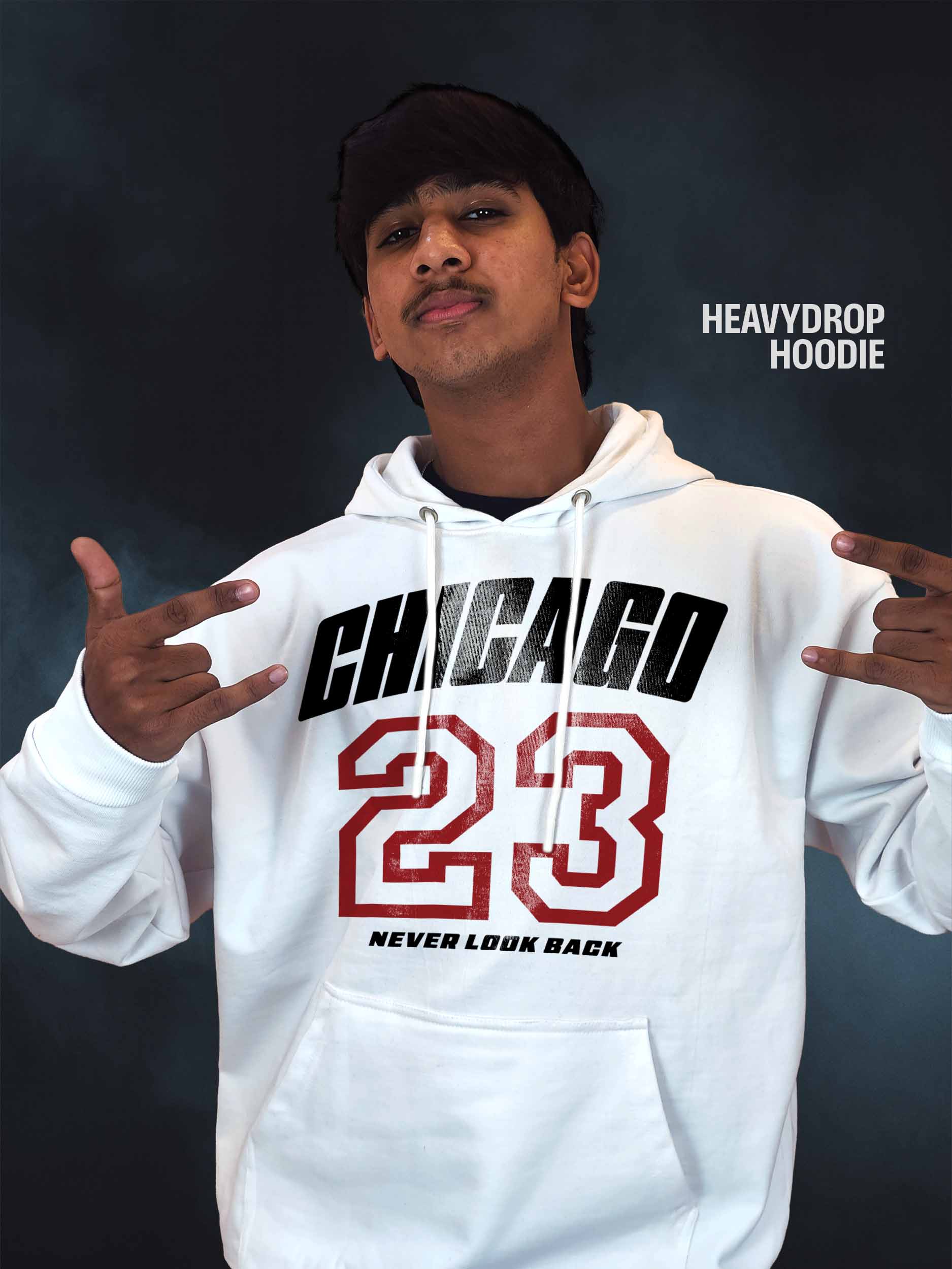 Chicago 23 Heavydrop White Hoodie