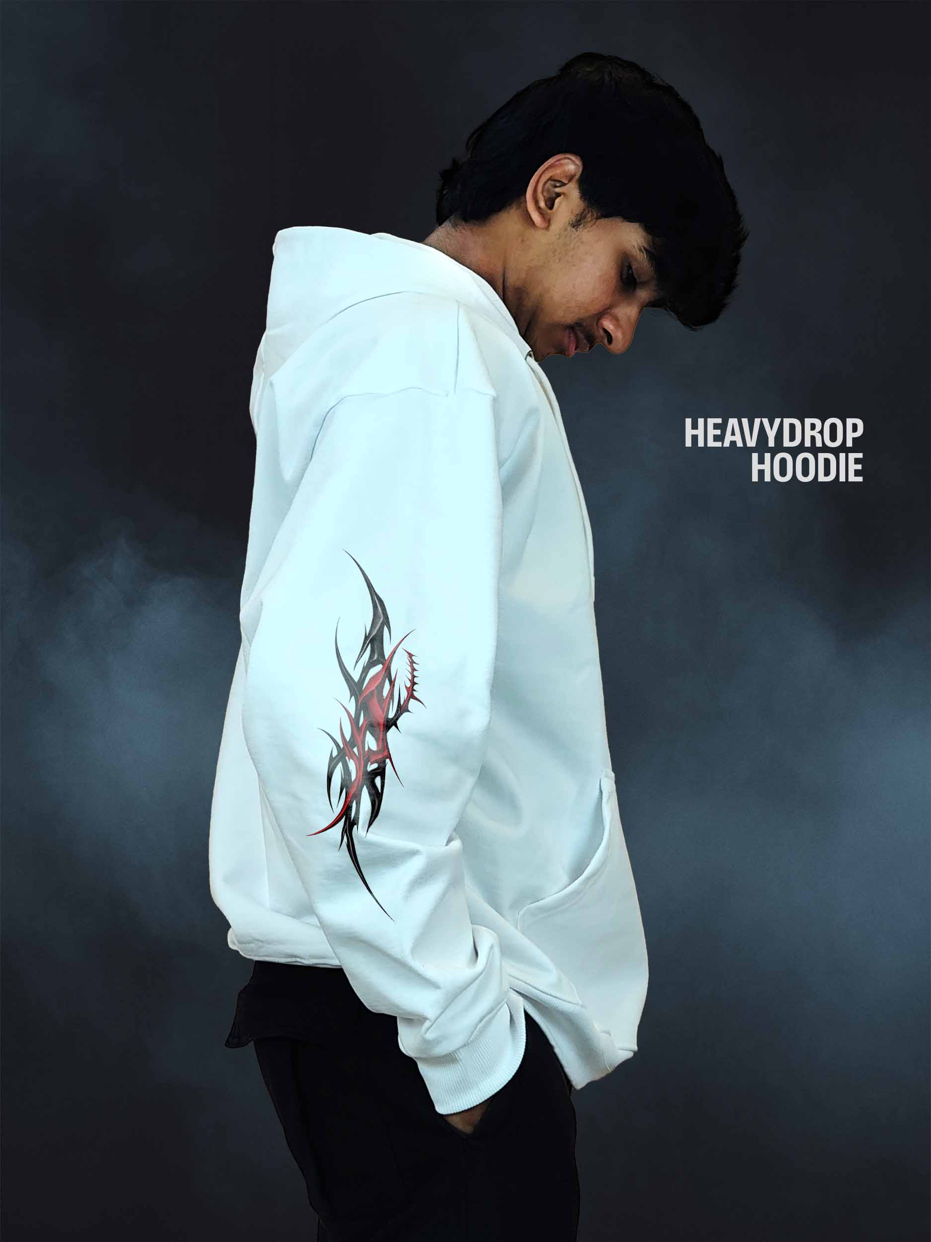 Cross 1 Heavydrop White Hoodie