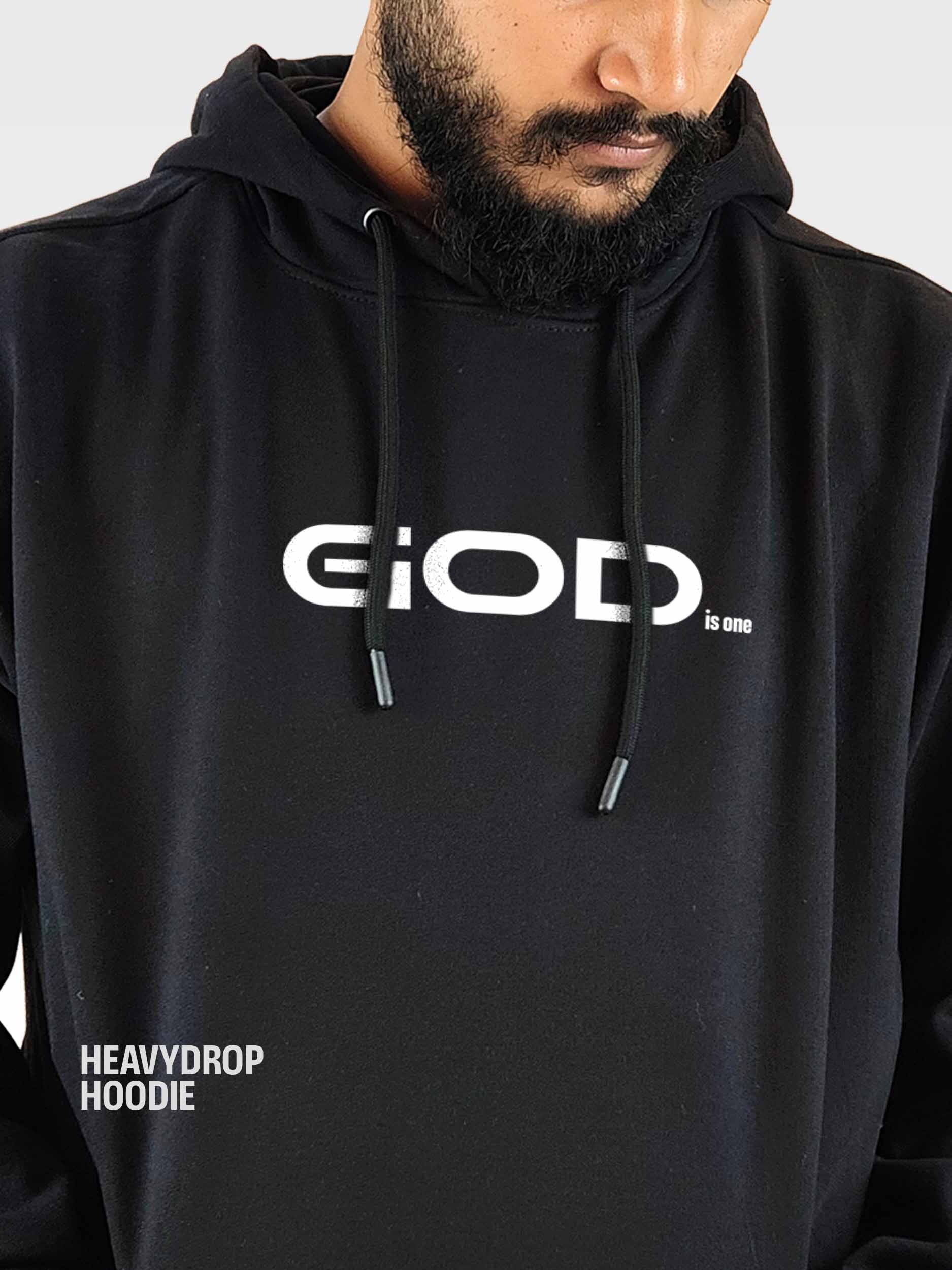 GOD is One Heavydrop Black Black Hoodie