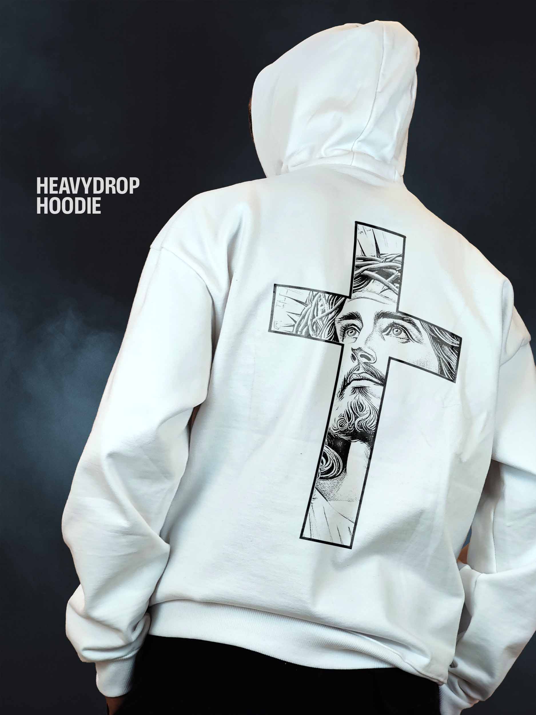 Jesus 2 Heavydrop White Hoodie