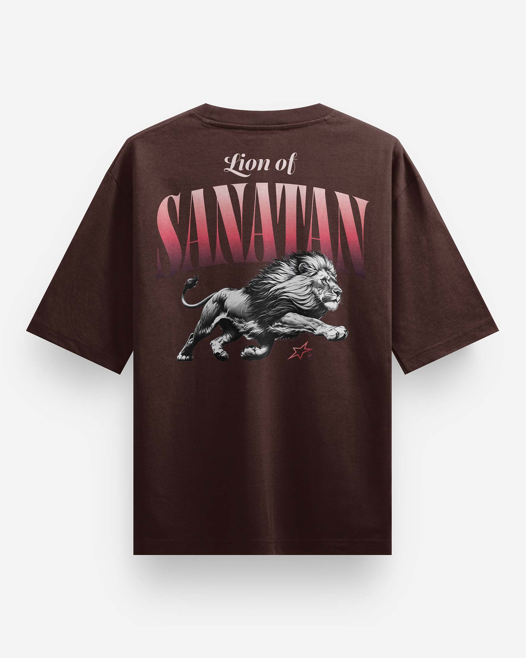 Lion of SANATAN - BROWN Oversized T-Shirt