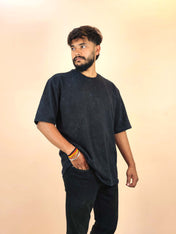 Black Acid Wash Oversized T-Shirt