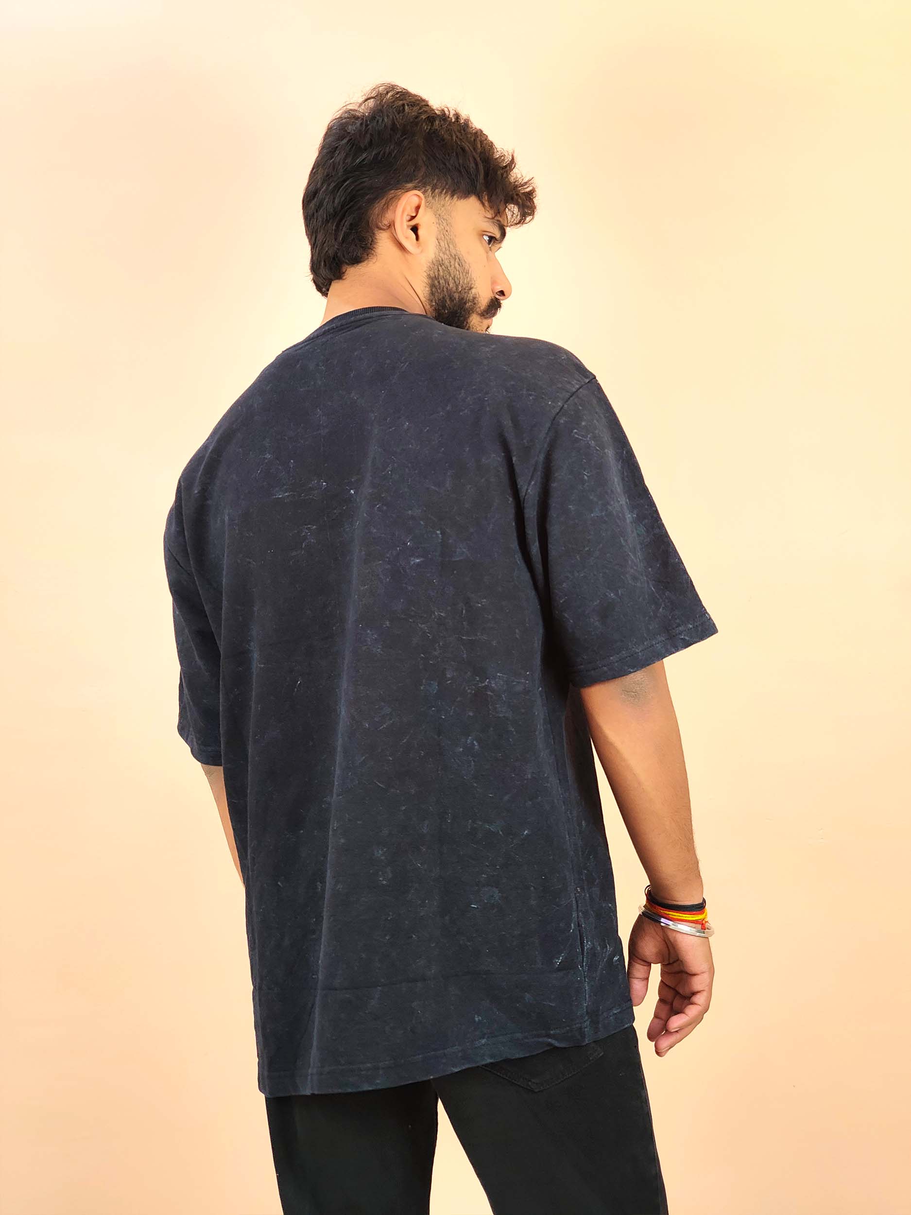 Black Acid Wash Oversized T-Shirt