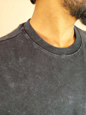 Black Acid Wash Oversized T-Shirt