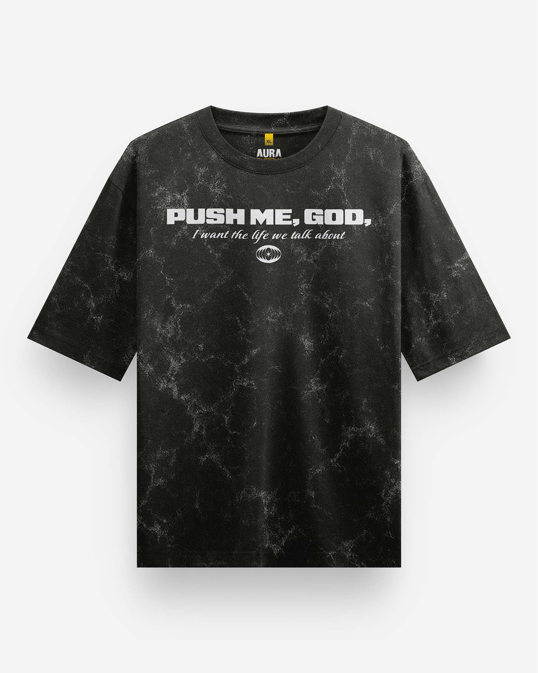 Push Me God Acid Wash Oversized T-Shirt